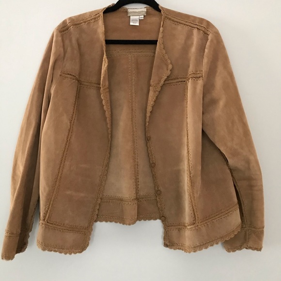 Coldwater Creek suede coat with eyelet detail - Picture 5 of 7